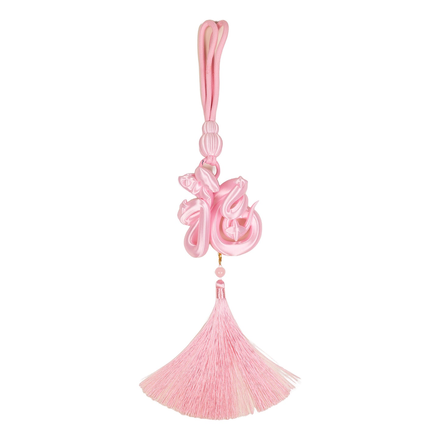 ZhuJi Artisan Collection: Year of the Snake: Pink 3D-Printed Lucky Serpent Pendant - Personalized Chinese Festival (Multi-use: Door/Keychain/Bag Charm)
